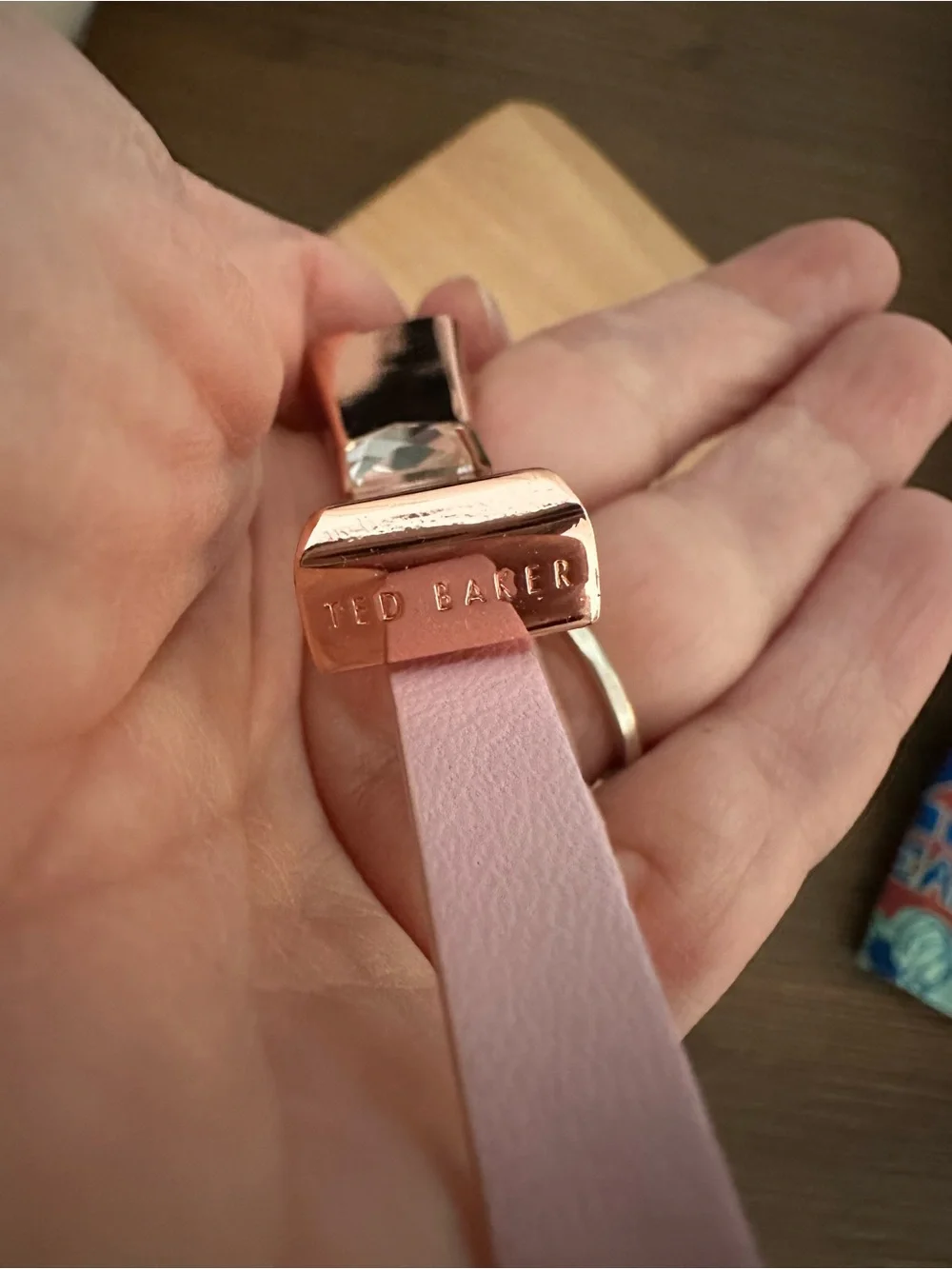Women's Pink Ted Baker Leather Rose gold Bow Bracelet - Picture 9 of 9